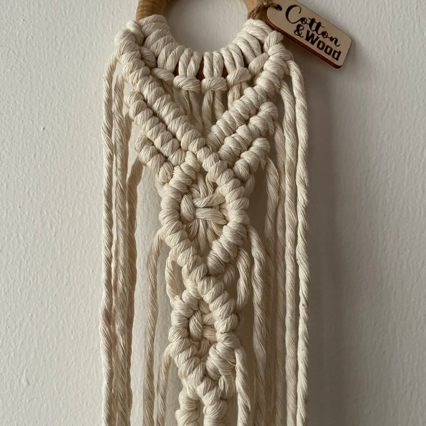 Ampel - handknuten makramé - Naturvit - cottonandwood.se