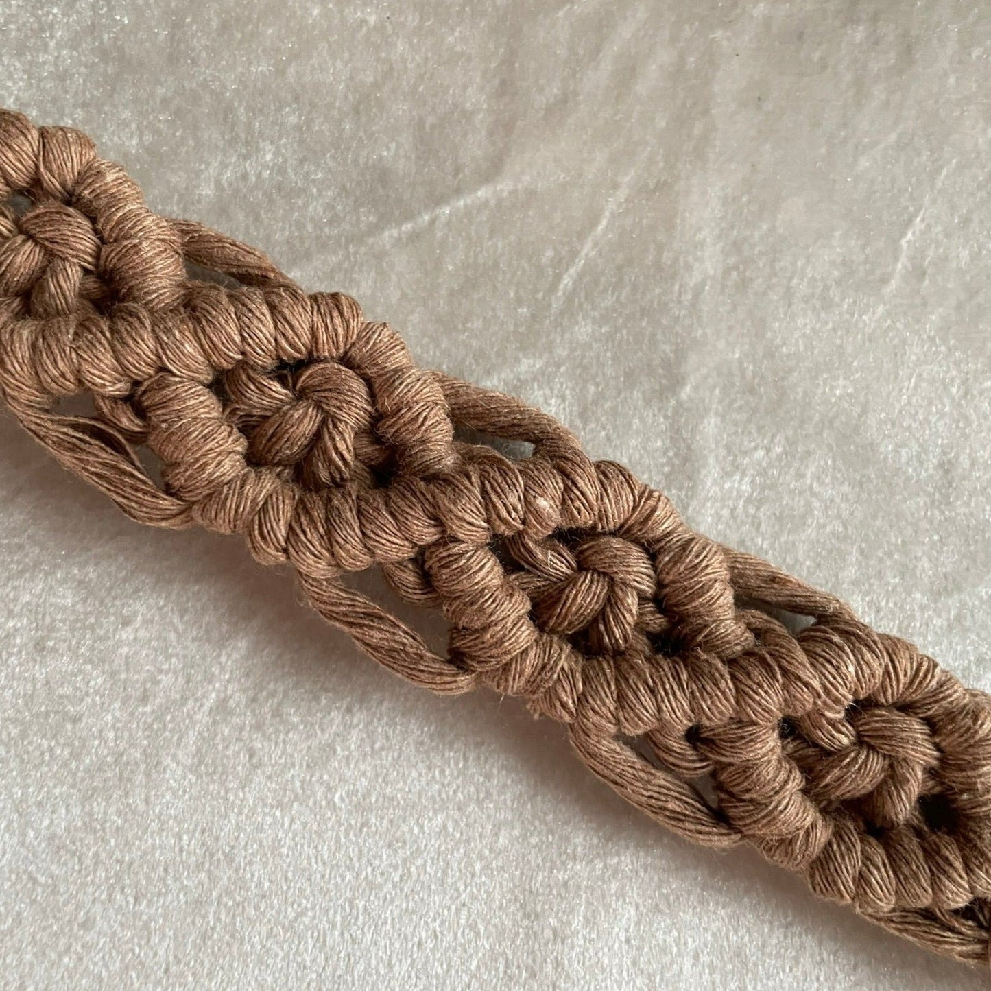 Handknutet Makramé-löv XL - Brun - cottonandwood.se