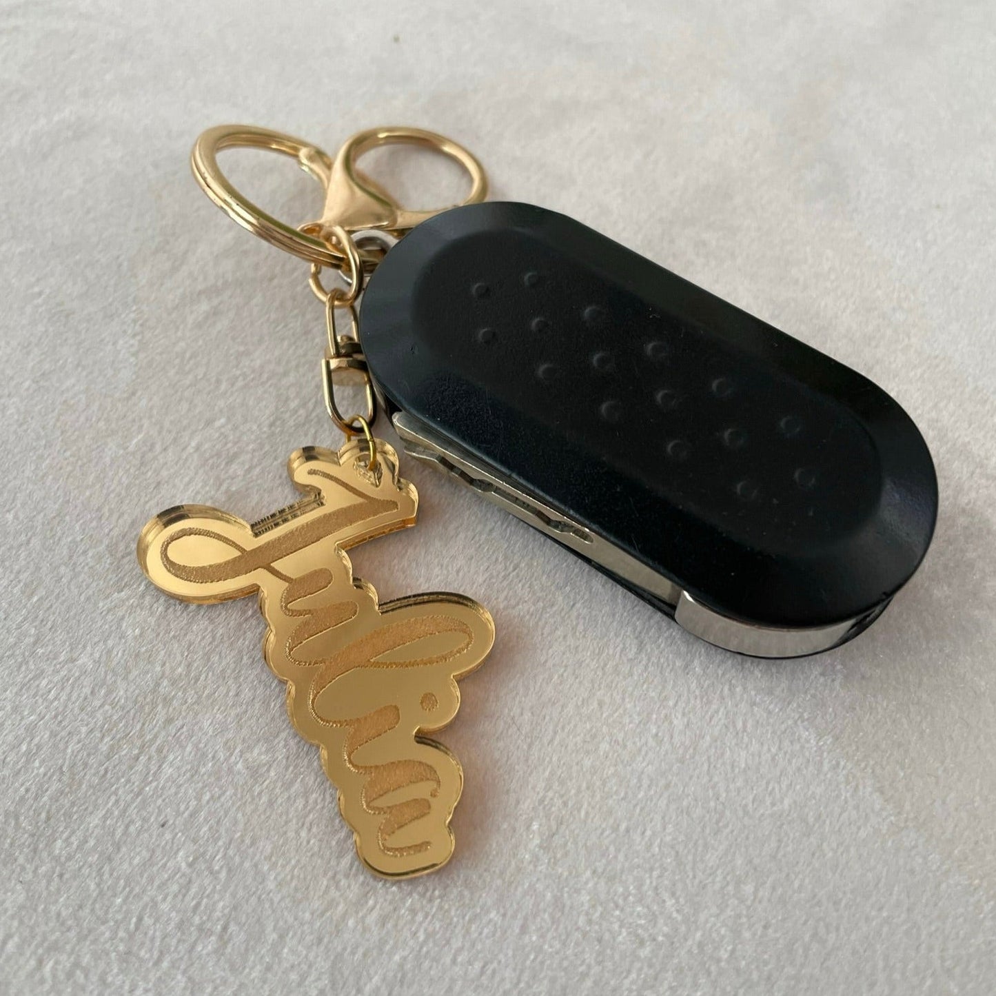 Personlig nyckelring med namn - Silver - cottonandwood.se