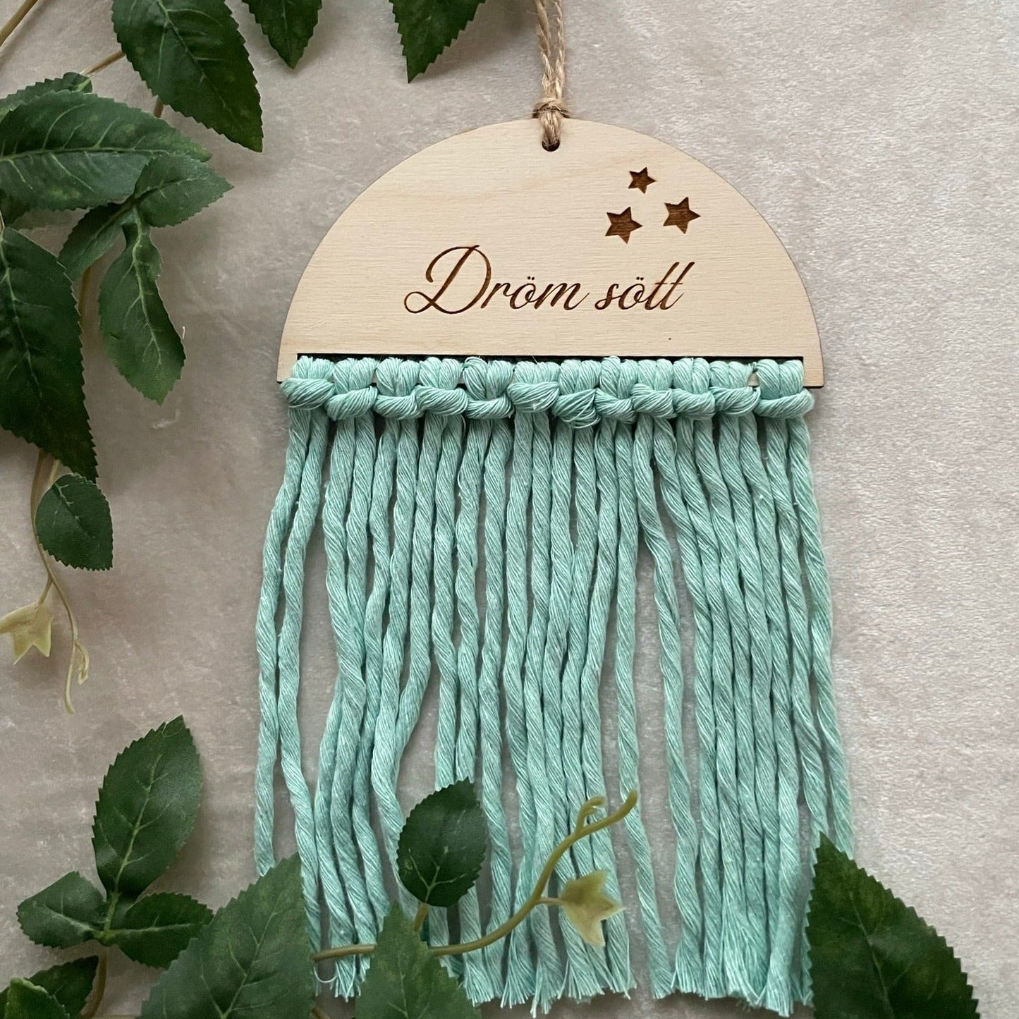 Väggskylt "dröm sött" - Turkos - cottonandwood.se