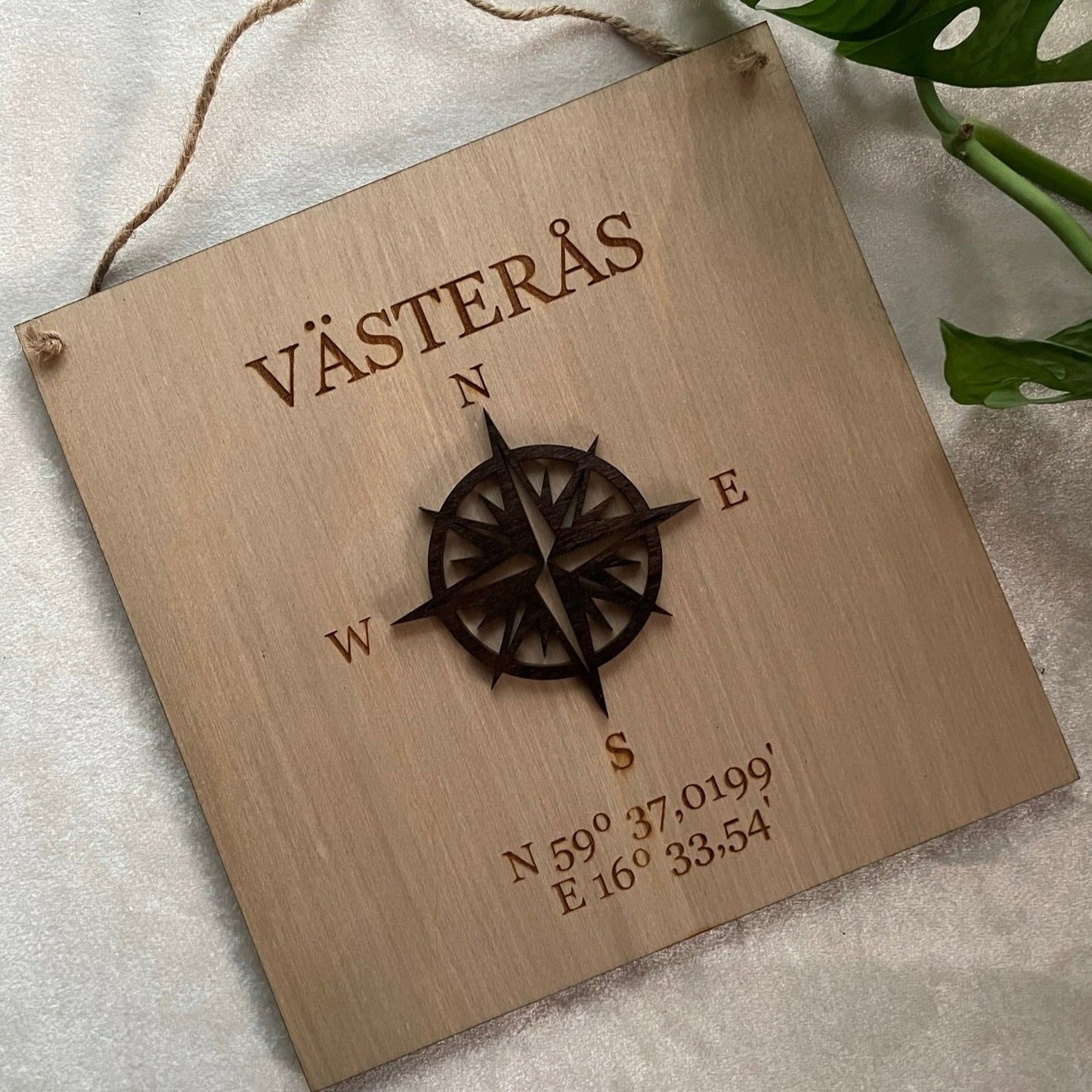 Väggtavla med koordinater "Marin" - cottonandwood.se