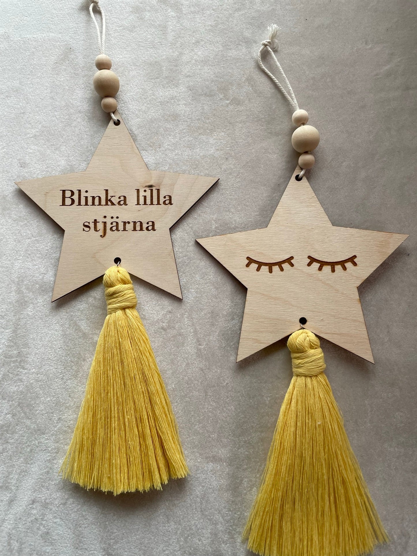 2-pack stjärnor "blinka lilla stjärna" - Gul - cottonandwood.se