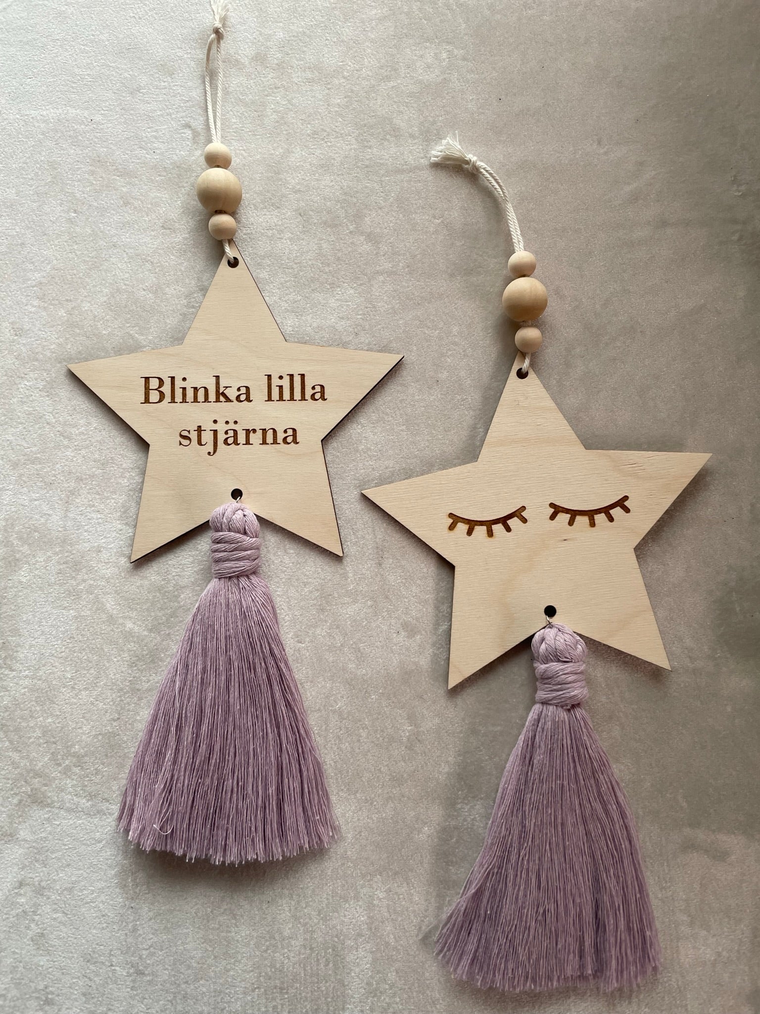 2-pack stjärnor "blinka lilla stjärna" - Lila - cottonandwood.se