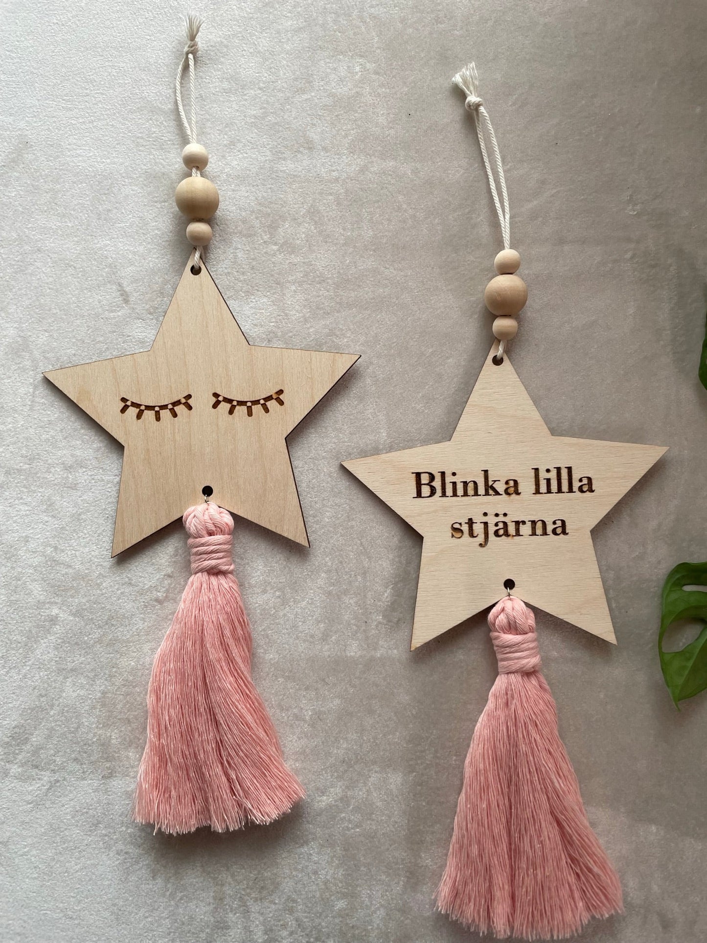 2-pack stjärnor "blinka lilla stjärna" - Rosa - cottonandwood.se