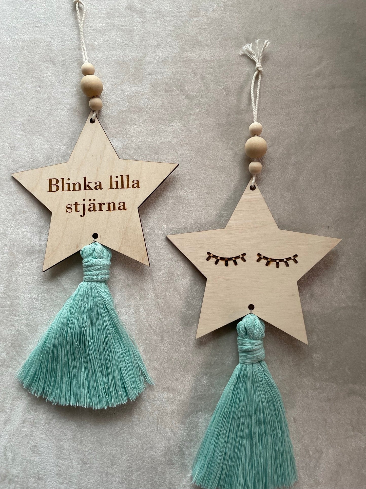 2-pack stjärnor "blinka lilla stjärna" - Turkos - cottonandwood.se