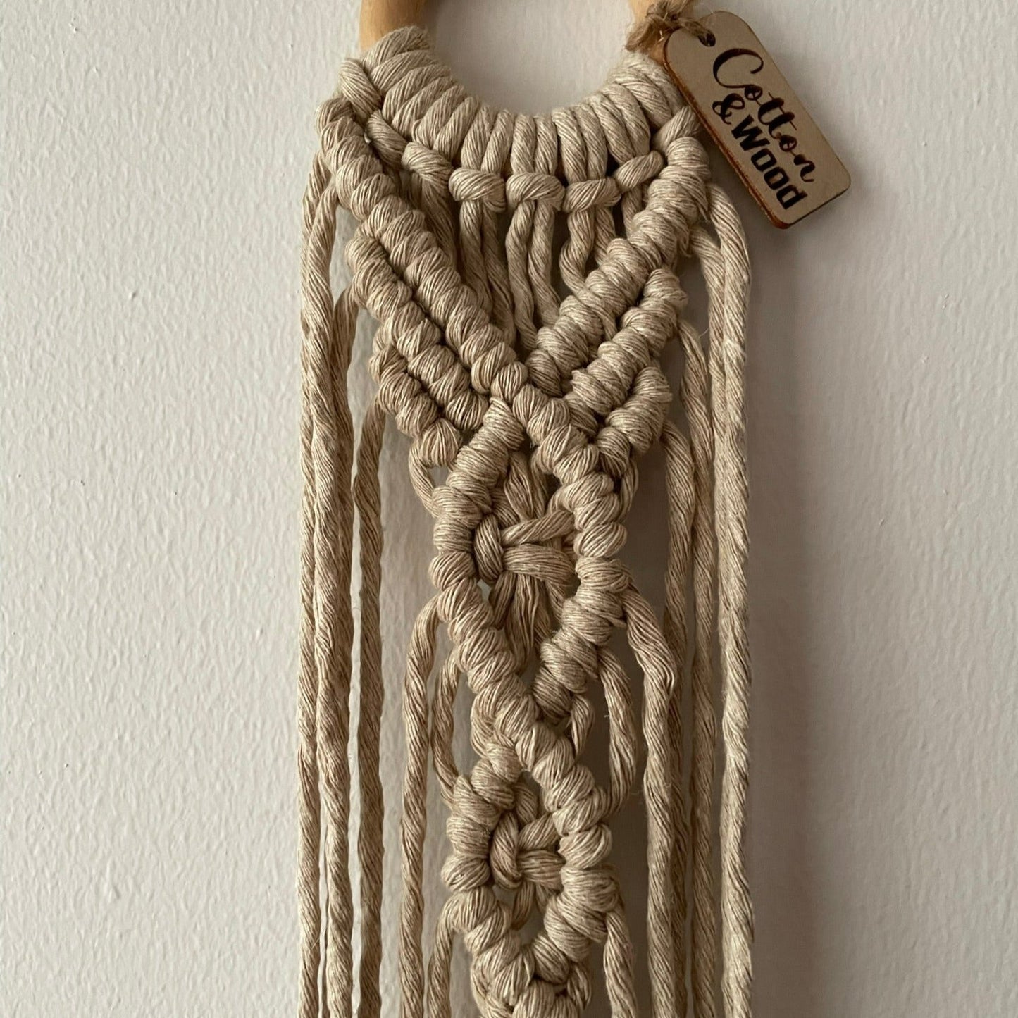 Ampel - handknuten makramé - Beige - cottonandwood.se