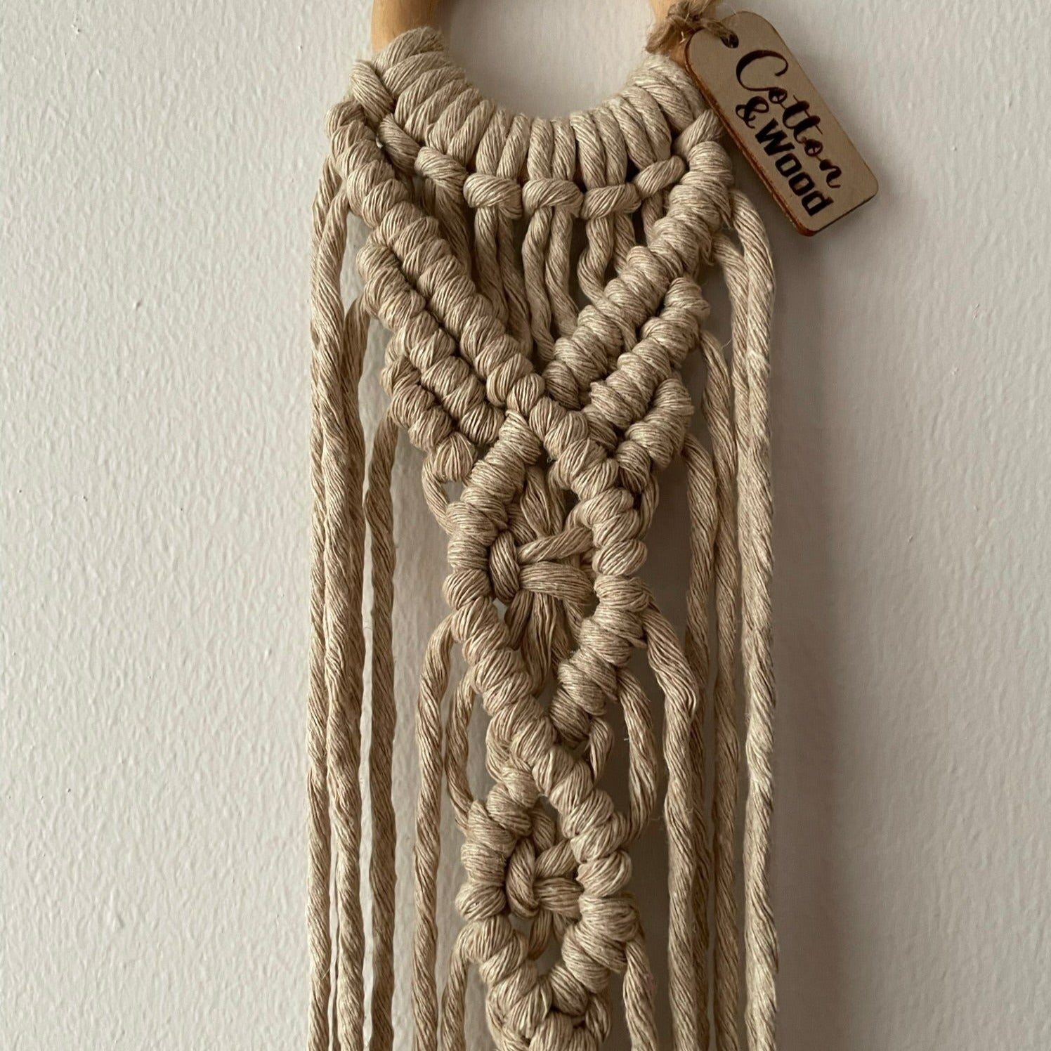 Ampel - handknuten makramé - Beige - cottonandwood.se