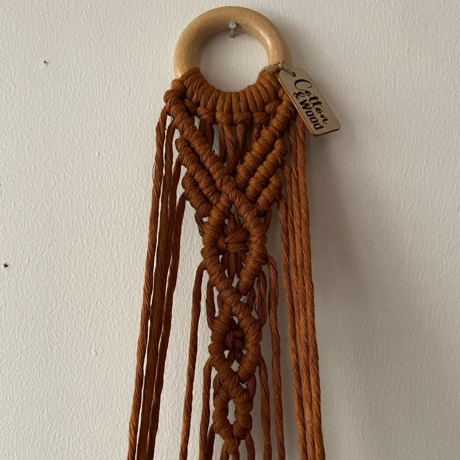 Ampel - handknuten makramé - Rost - cottonandwood.se