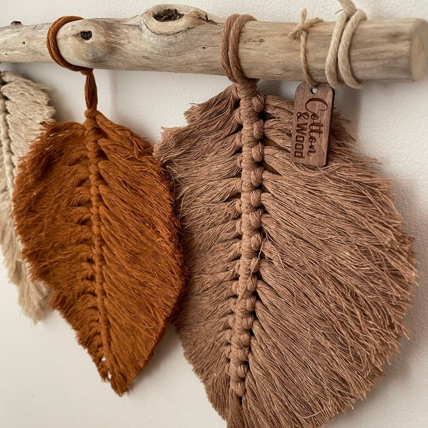 Handgjorda makramé-löv 3-pack - cottonandwood.se