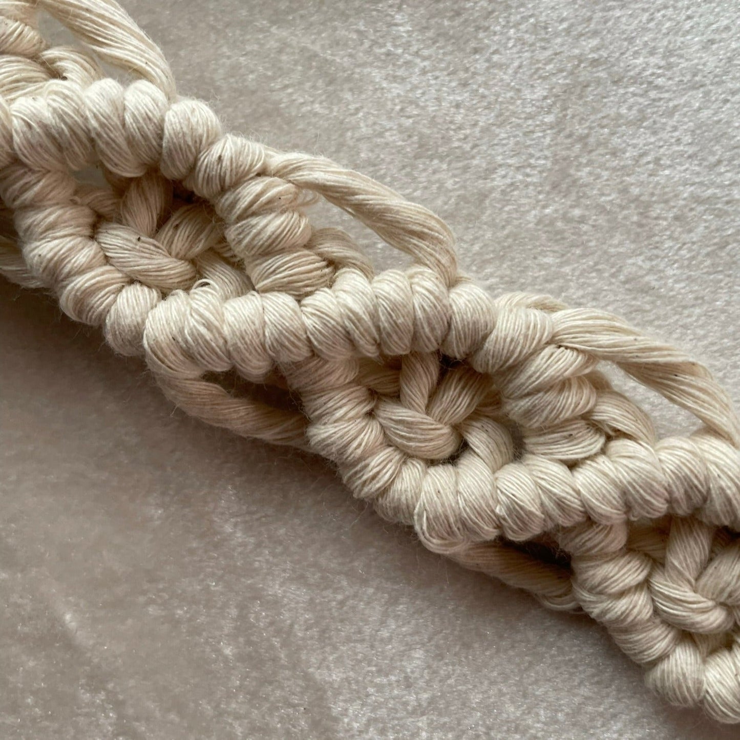 Handknutet Makramé-löv XL - Naturvit - cottonandwood.se