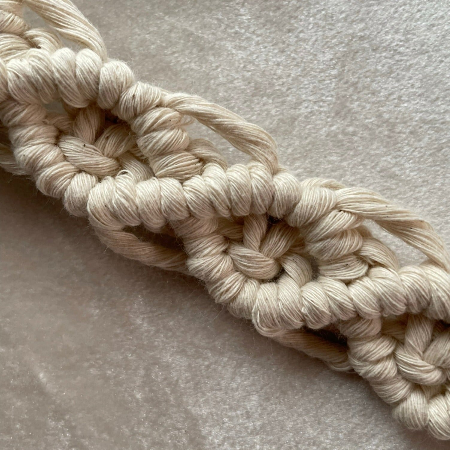 Handknutet Makramé-löv XL - Naturvit - cottonandwood.se