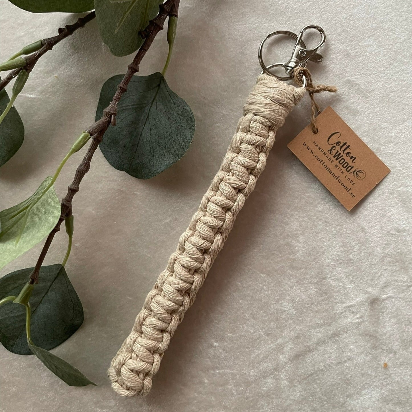 Handledsrem - handknuten makramé - Beige - cottonandwood.se