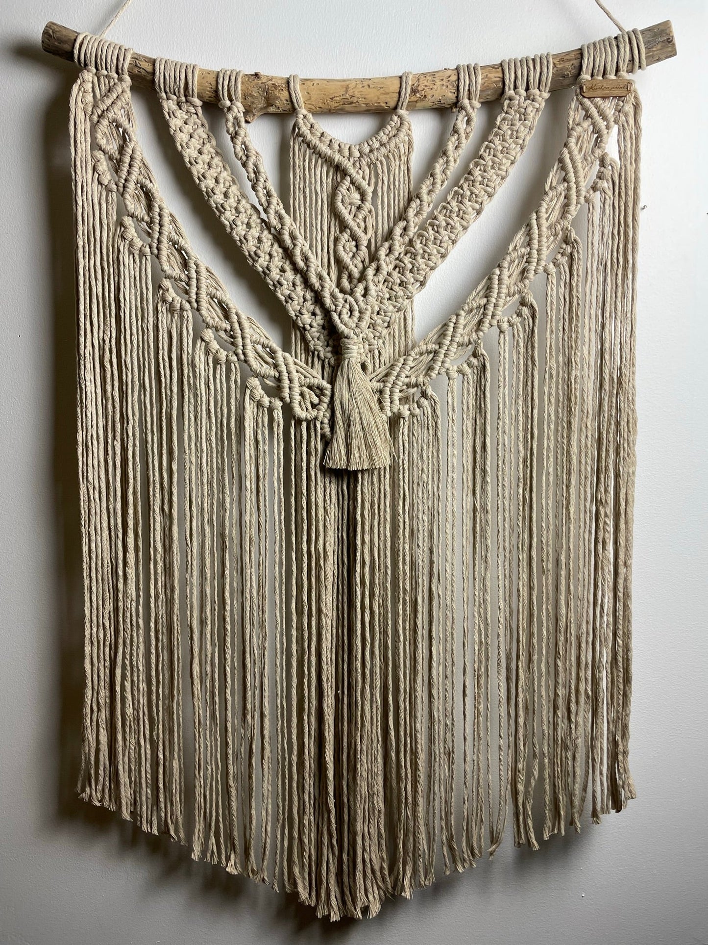 Väggbonad - handknuten makramé "Pulchra" - Beige - cottonandwood.se