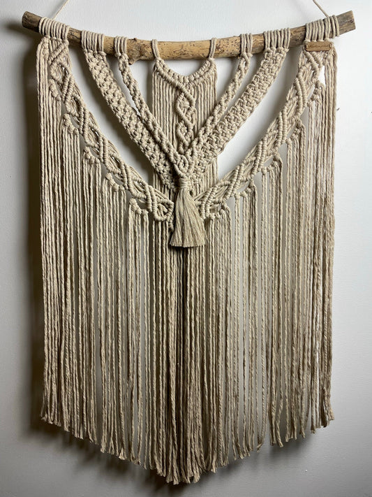 Väggbonad - handknuten makramé "Pulchra" - Beige - cottonandwood.se