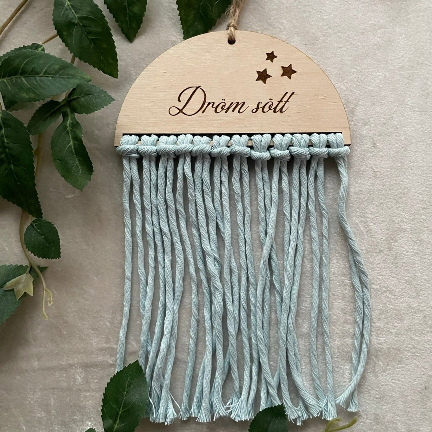 Väggskylt "dröm sött" - Ljusblå - cottonandwood.se