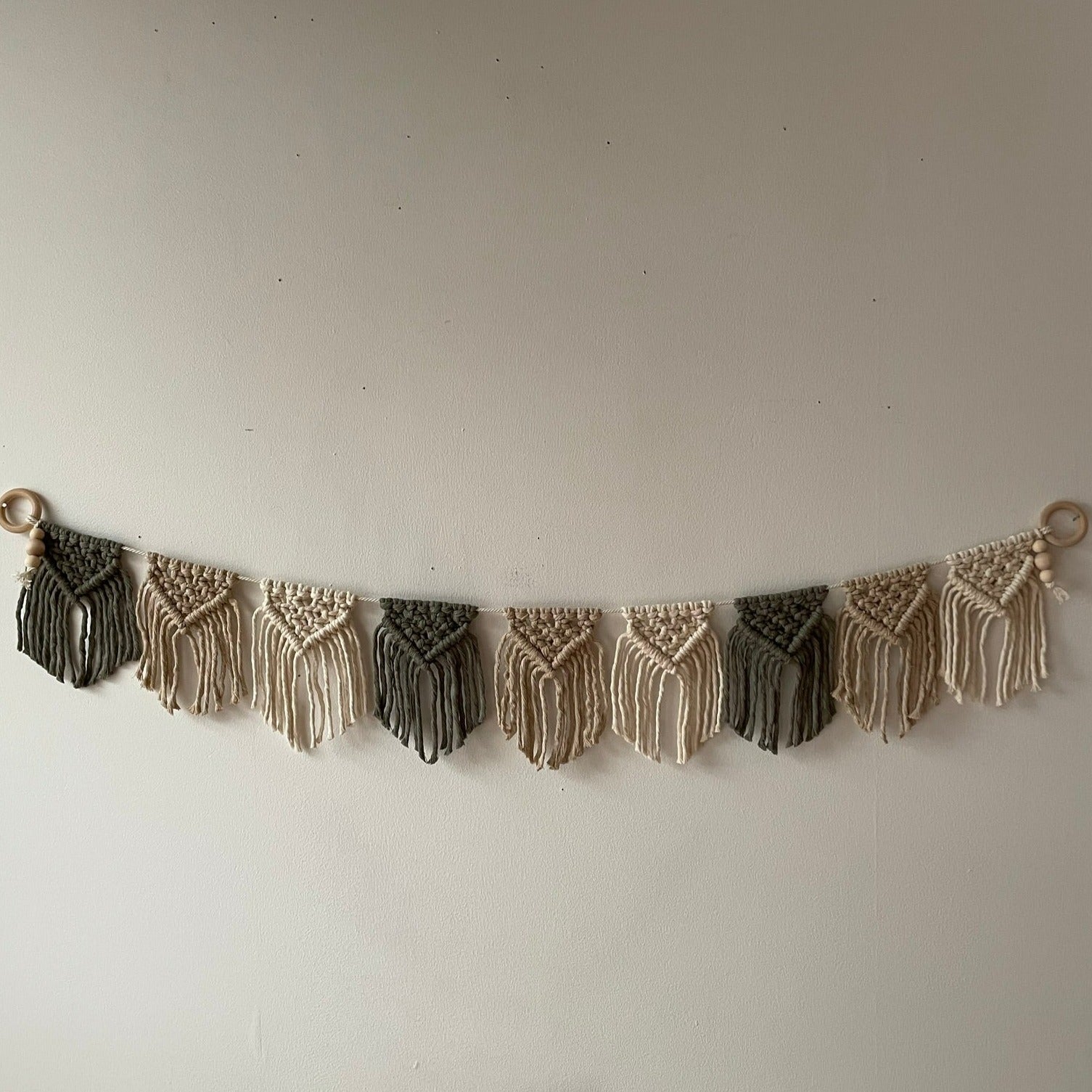 Vimplar Makramé - Dimrosa/beige/naturvit - Cotton & Wood
